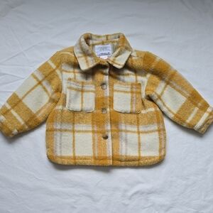 Zara Kids Yellow and Cream Plaid Jacket